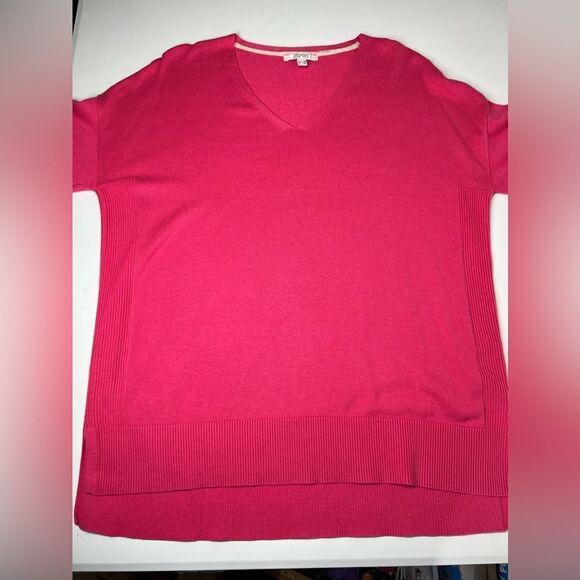 Esprit Coral Vneck Knit Sweater Cotton Blend Size XL - Picture 4 of 10